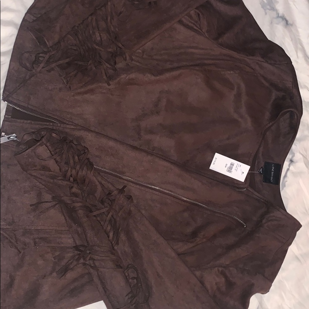 NWT brown suede fringe jacket